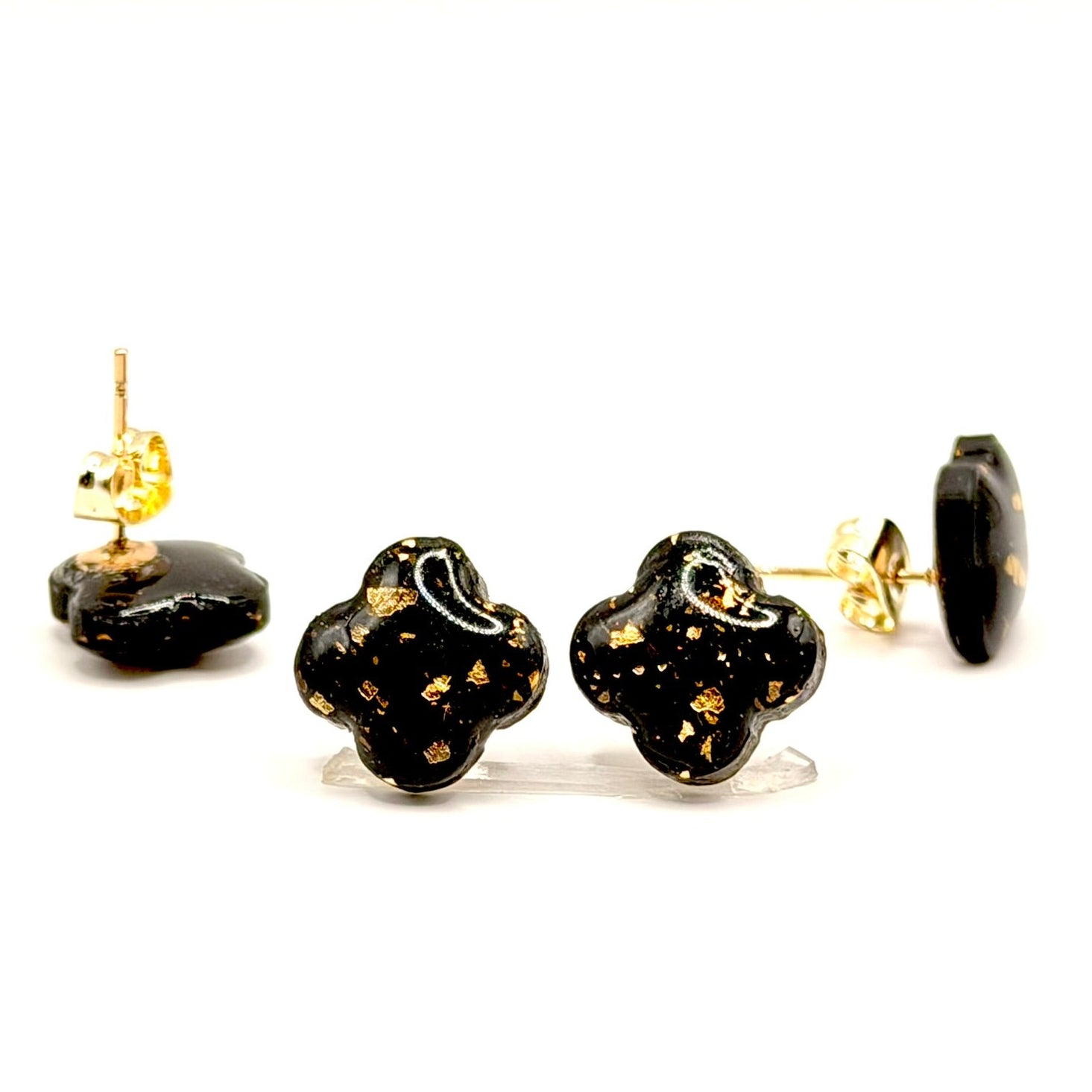 Obsidian Gold Stud