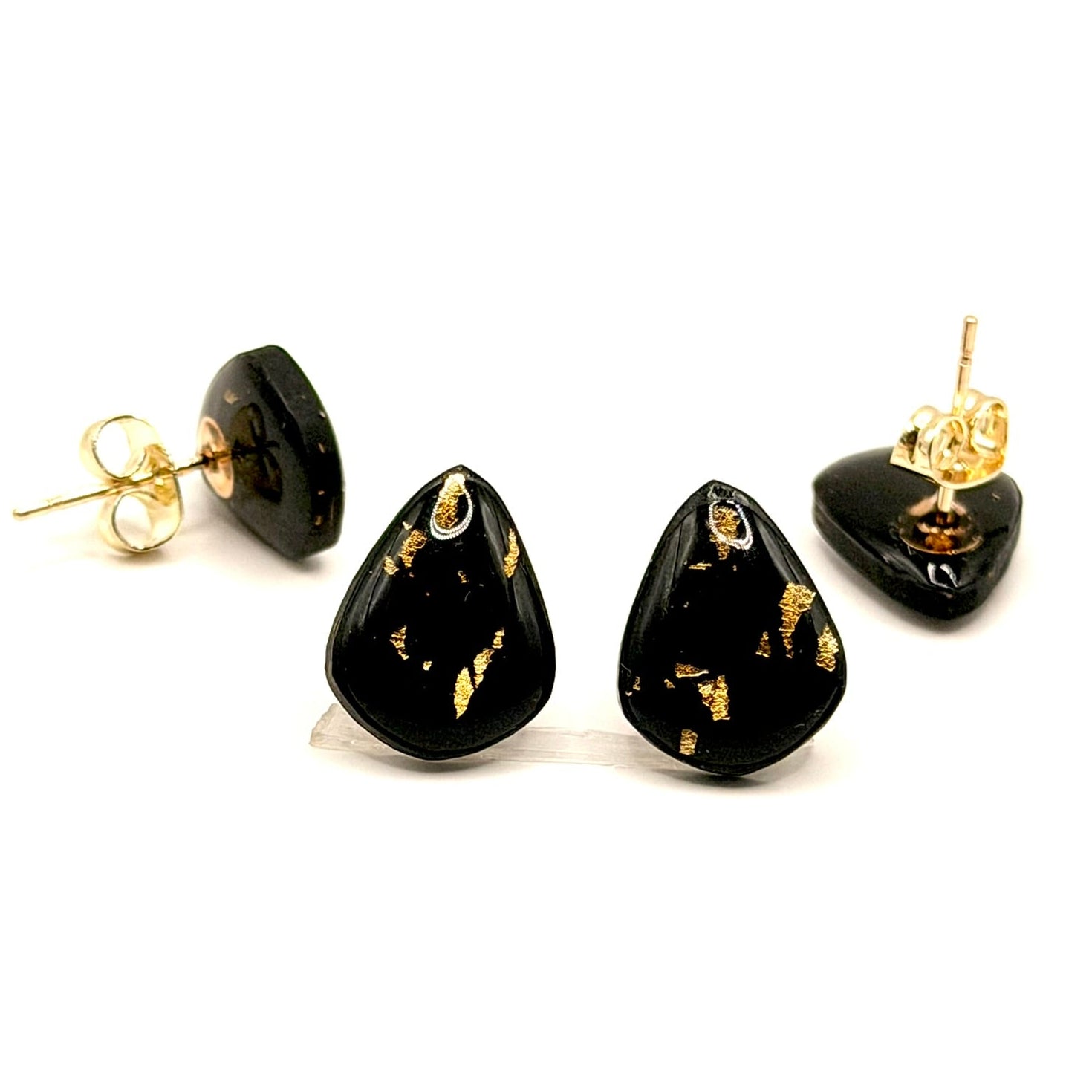 Obsidian Gold Stud