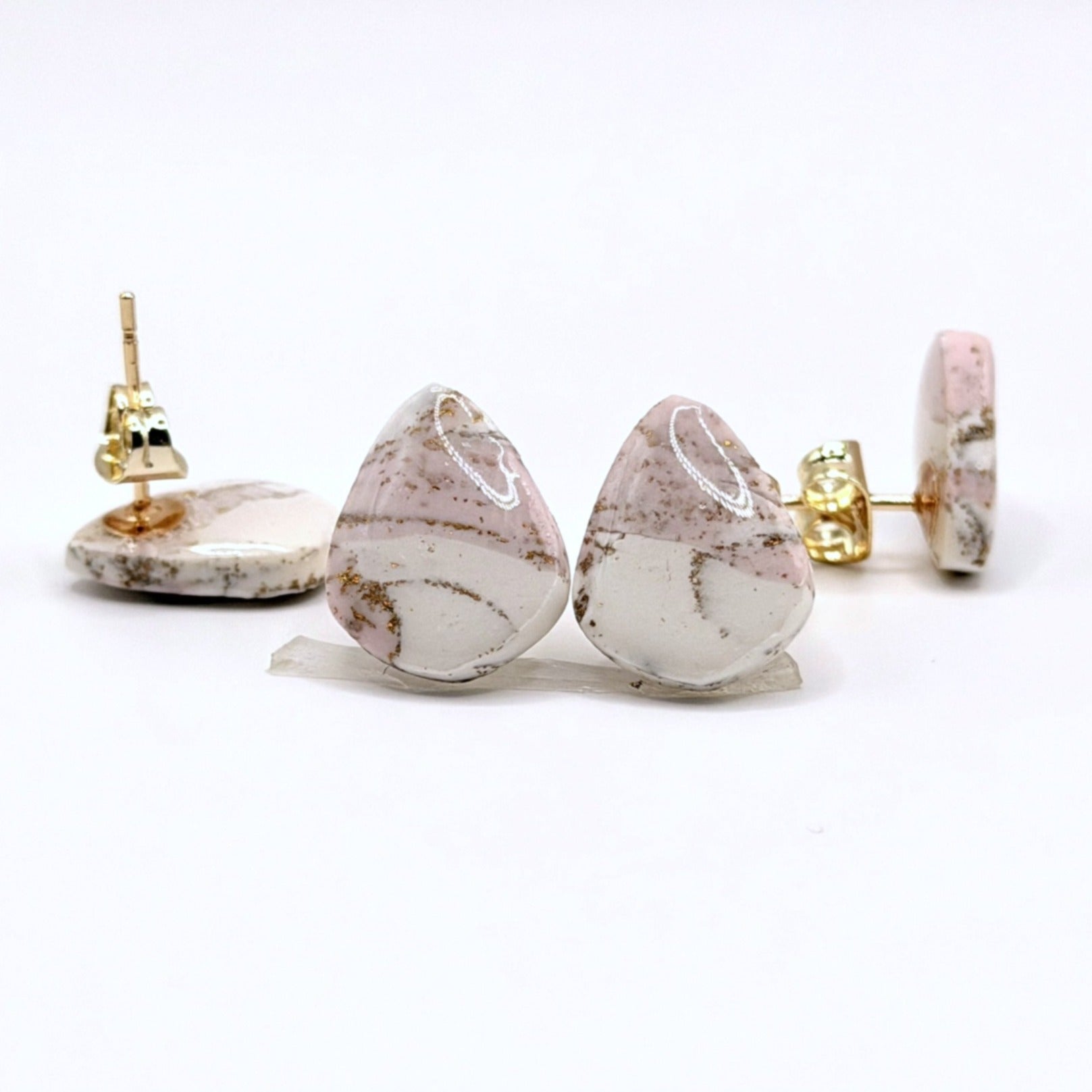 Aurora Blush Marble Stud