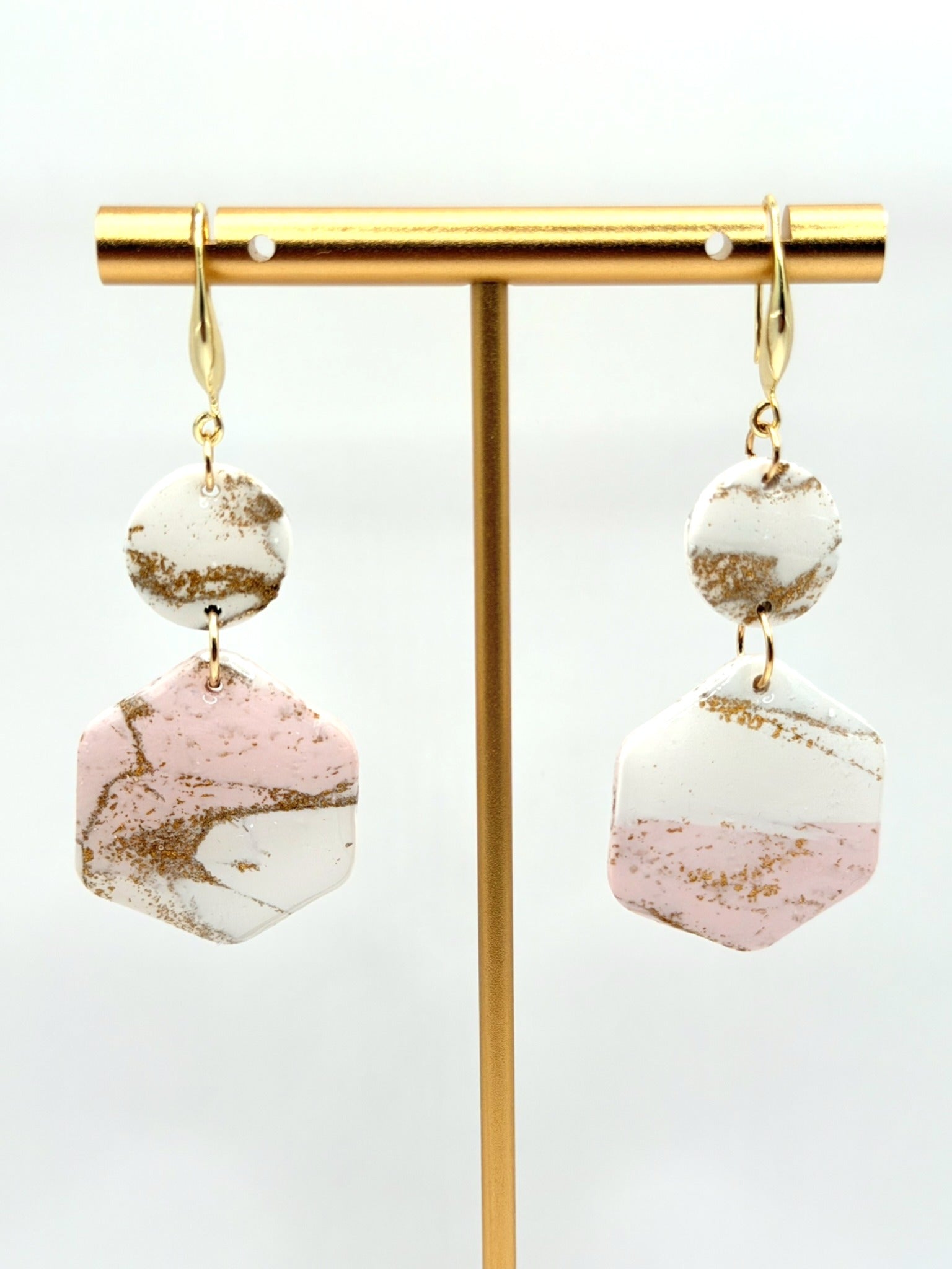 Aurora Blush Marble Layered Drops