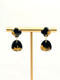 Obsidian Gold Dangle Stud