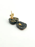 Obsidian Gold Dangle Stud