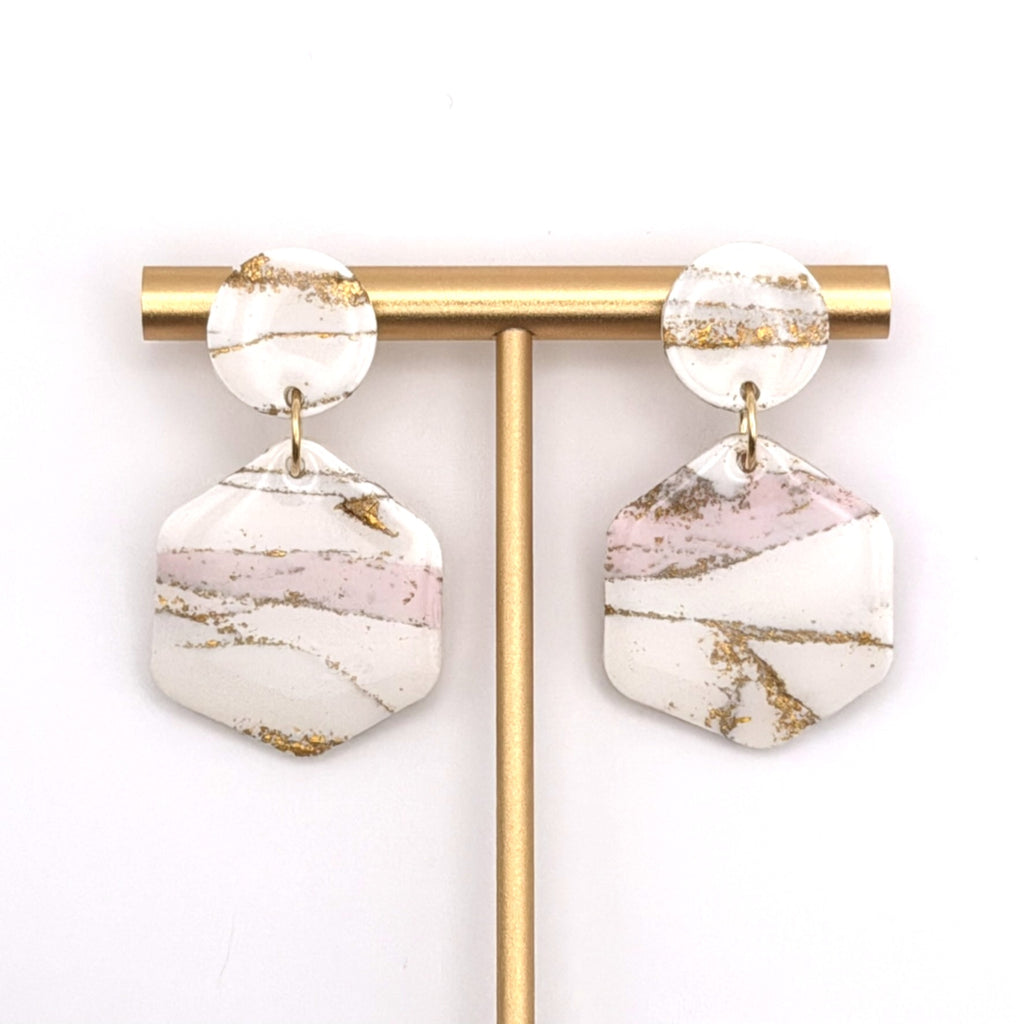 Aurora Blush Marble Layered Drops