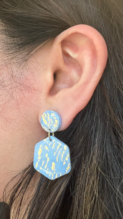 Celestial Blue Dangle Studs