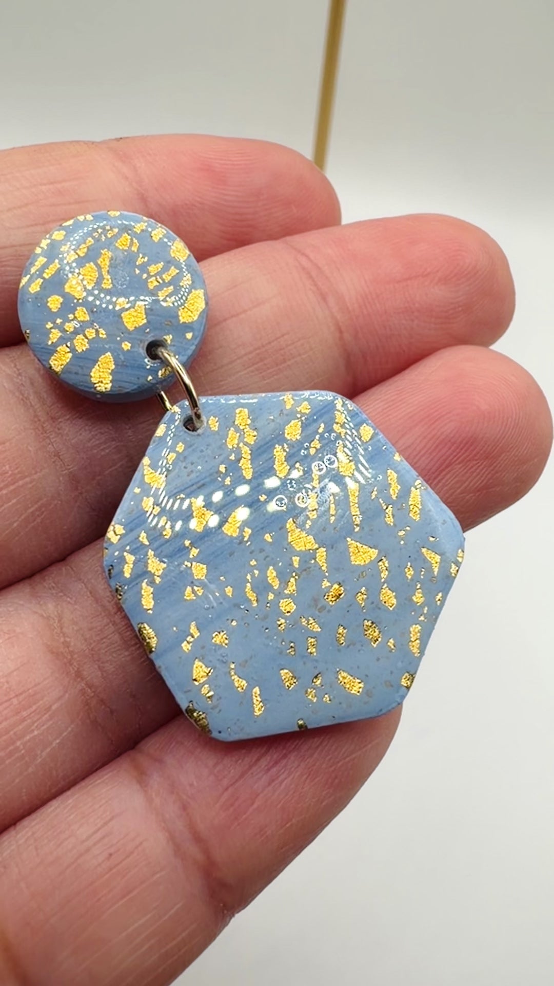 Celestial Blue Dangle Studs