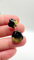 Obsidian Gold Dangle Stud