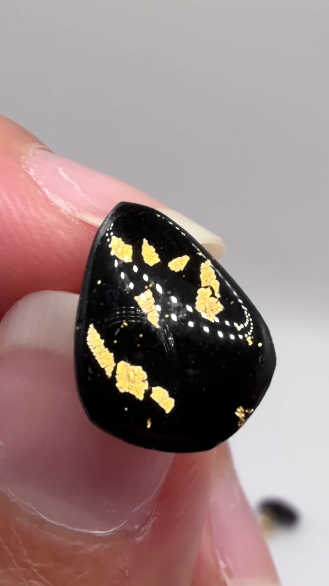 Obsidian Gold Stud