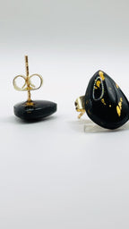 Obsidian Gold Stud