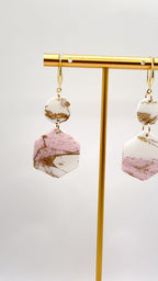 Aurora Blush Marble Layered Drops