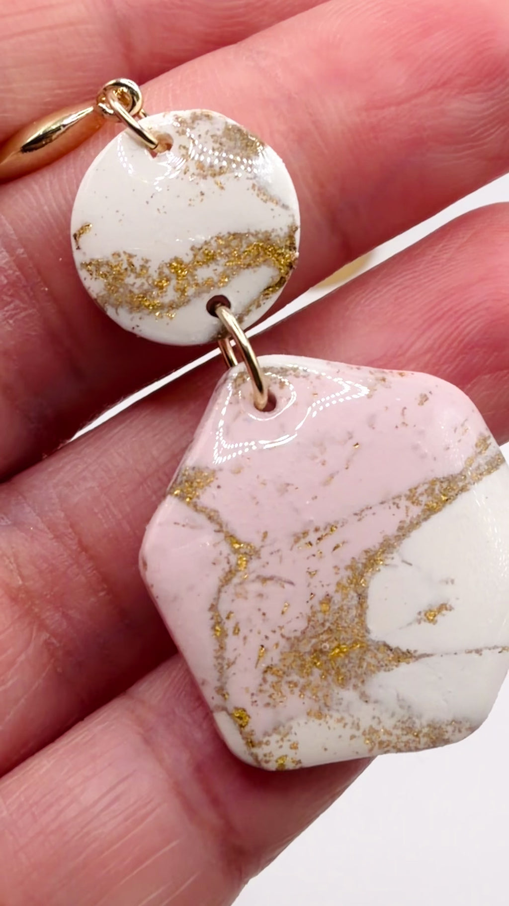 Aurora Blush Marble Layered Drops