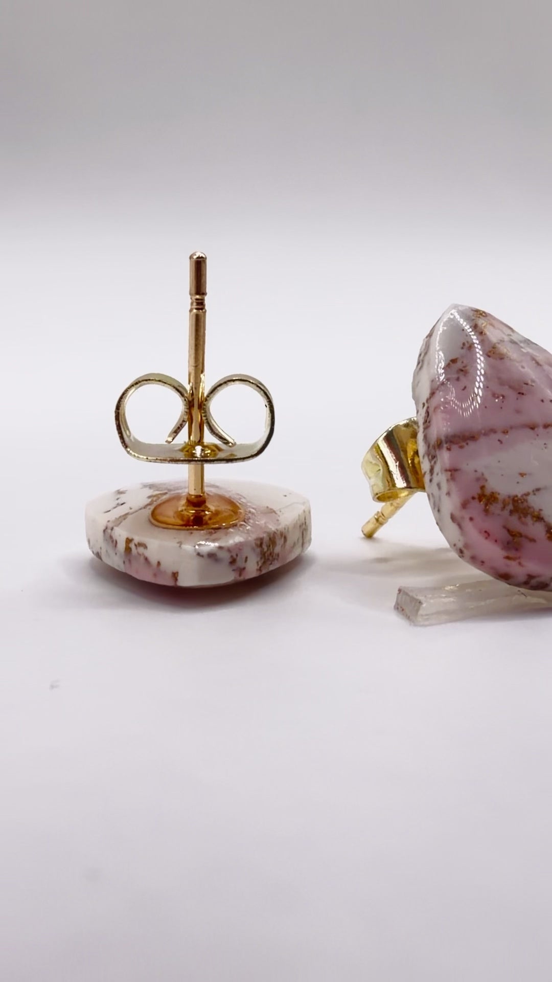 Aurora Blush Marble Stud